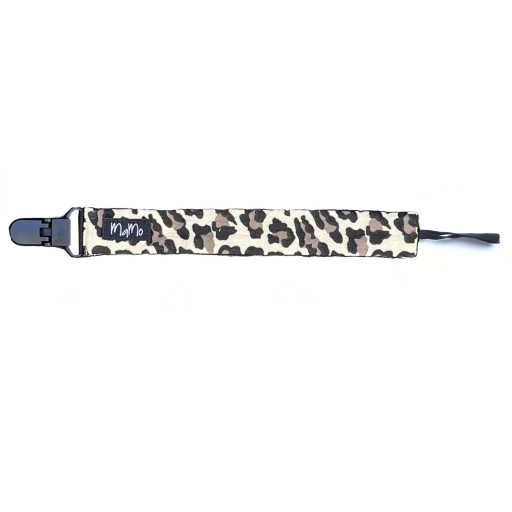 Schnullerband mit Clip - Musselin Wildkatze